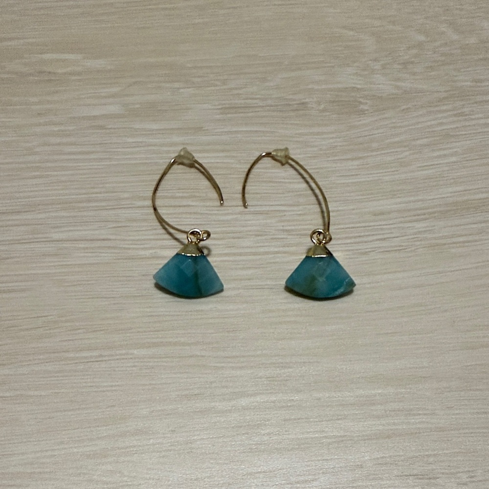 ✨Boho Turquoise Stone Gold Dangle Earrings